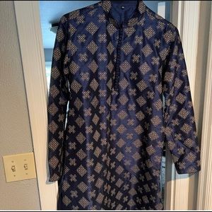 Navy and gold men’s Kurta